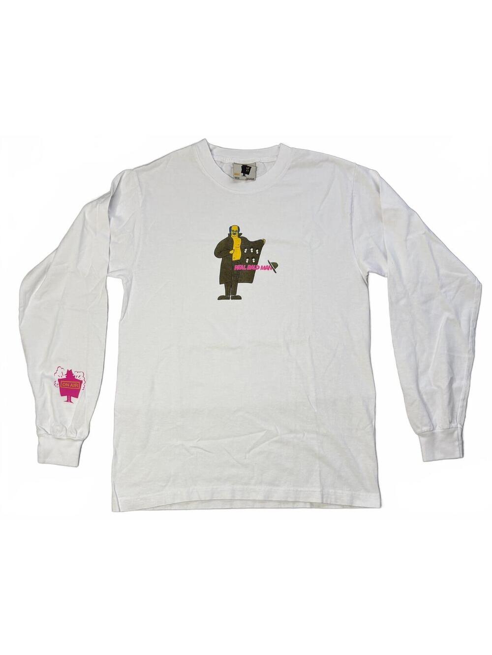 Real Bad Man White Long Sleeve Shirt Mens Small Streetwear